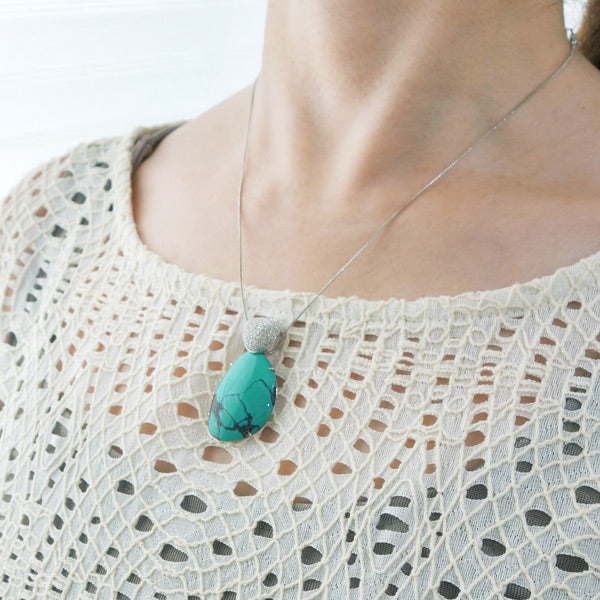 Turquoise (turquoise) pendant top ｜ PX04456
