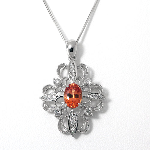 Orange Sapphire Pendant Top ｜ PX04840