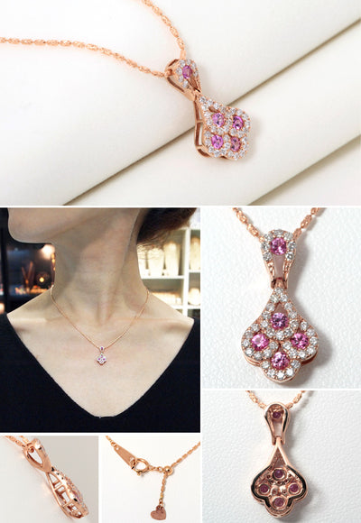 Pink Sapphire Pendant Necklace | PX04953