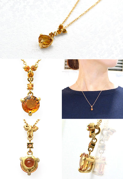 Orange Sapphire Necklace ｜ PX05014