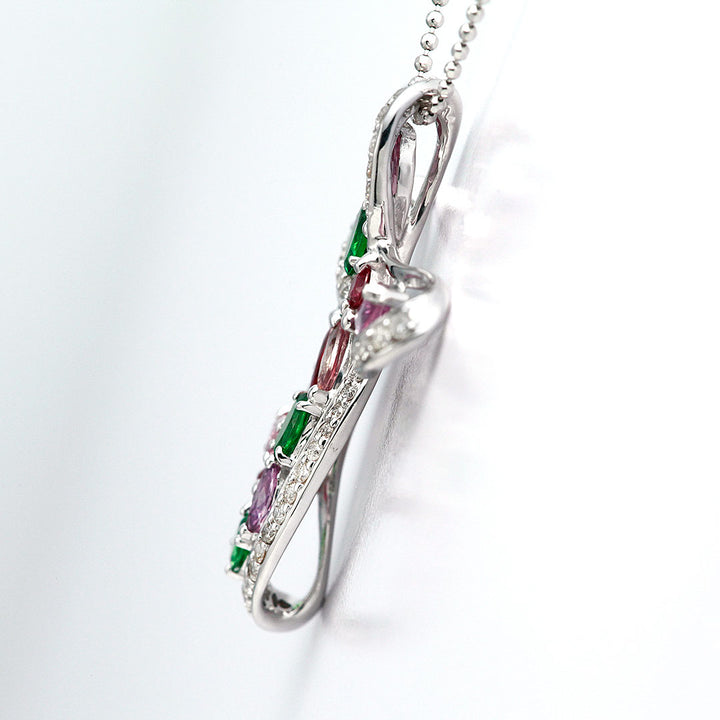 Colored sapphire & green garnet necklace ｜ PX05297