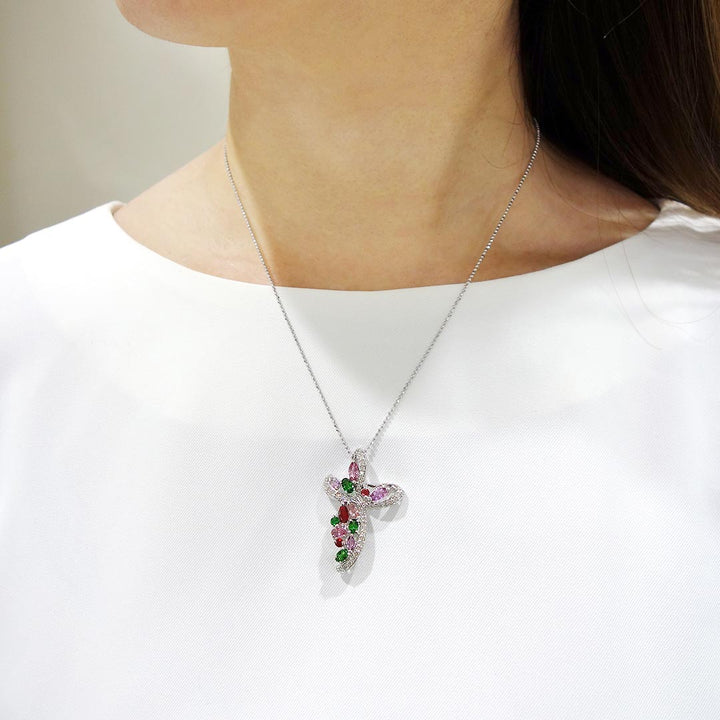 Colored sapphire & green garnet necklace ｜ PX05297