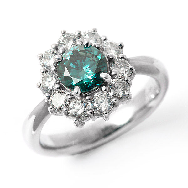 Fancy Deep Blue Green Diamond Diamond Ring | RD02292