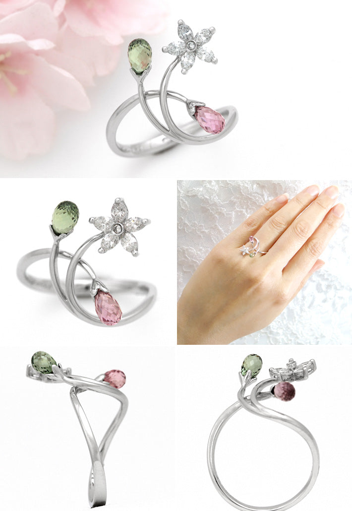Pink & Green Tourmaline Ring | RM03374