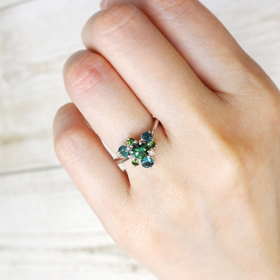 Green & Blue Tourmaline Ring ｜ RM03713