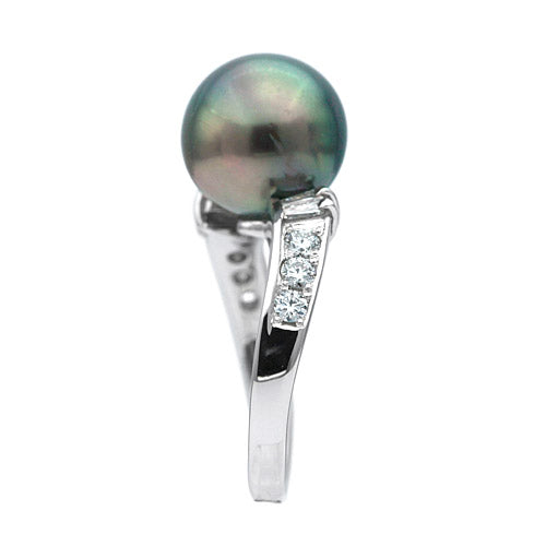 SV天然南洋黒蝶真珠　ピーコック系リング1 2mmup SV天然南洋黒蝶真珠 ピーコック系リング1 2mmup オーロラ