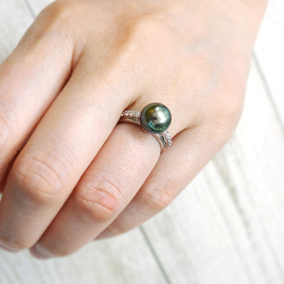 南洋黒蝶真珠（ピーコック） リング（指輪） ｜ RP00993