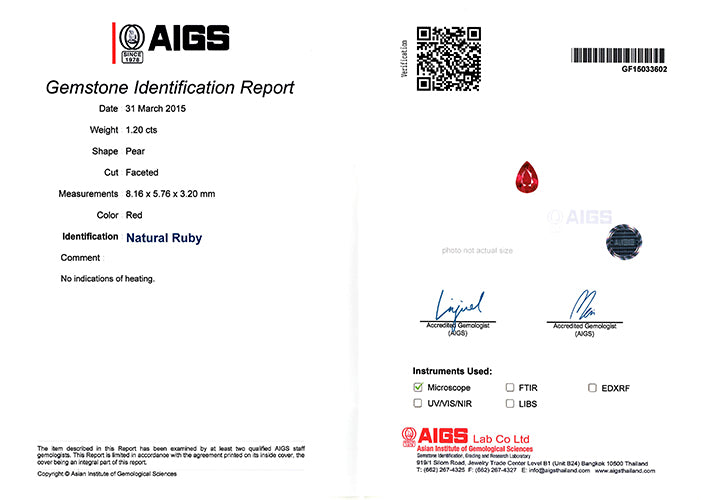 Unheated ruby ​​ring (ring) ｜ RR00775