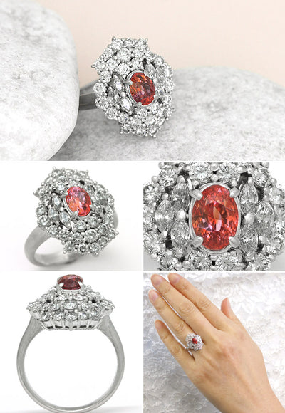 Padparadscha Sapphire Ring | RS00727