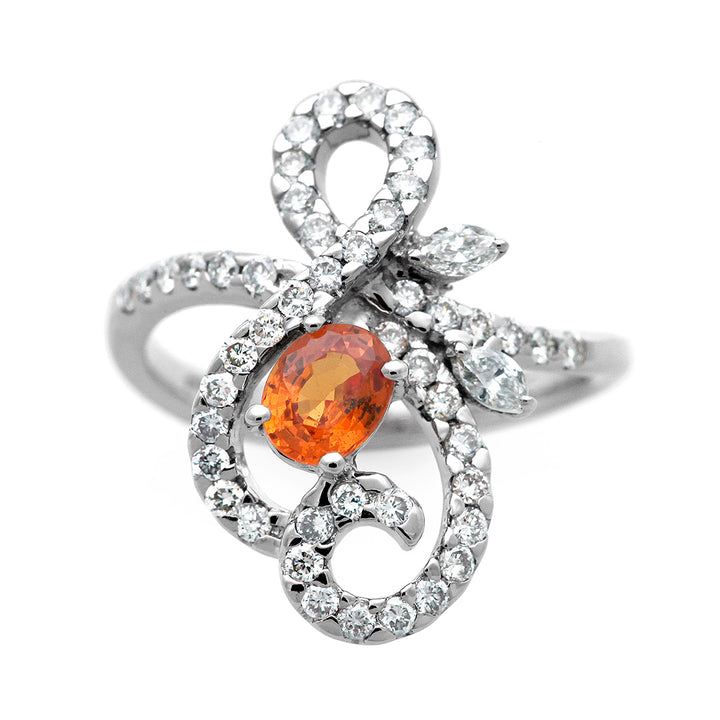 <tc>Orange sapphire ring  ｜ RS00770</tc>
