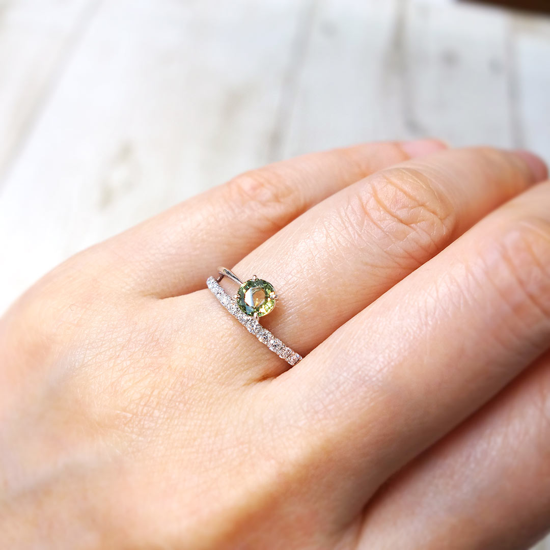 Green sapphire ring | RS00791
