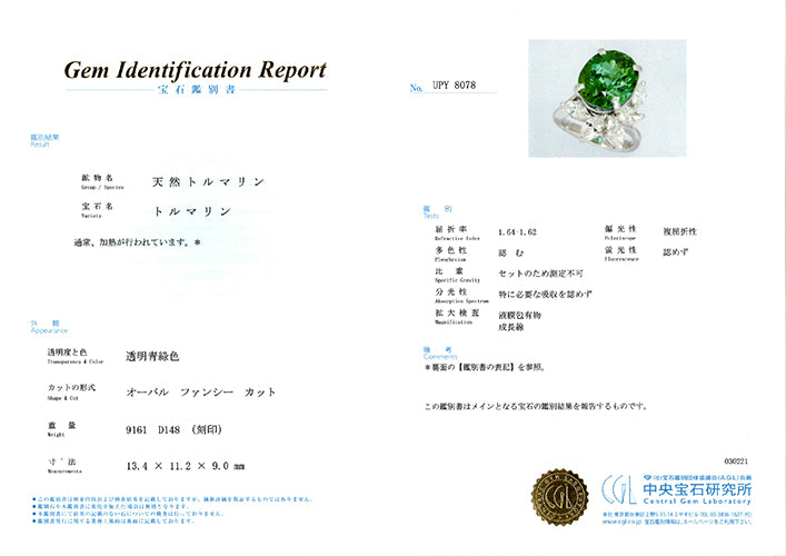 Green Tourmaline Ring ｜ RX00845