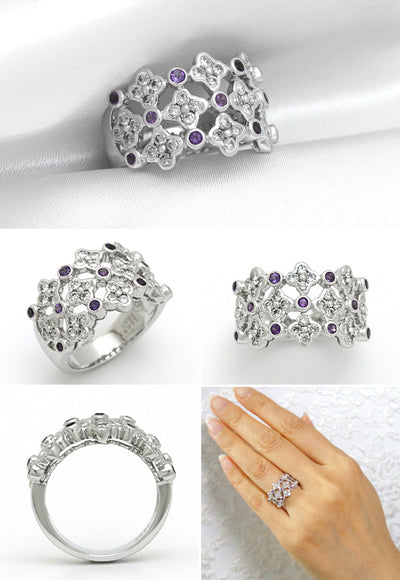 Diamond & Amethyst Ring | RX01037