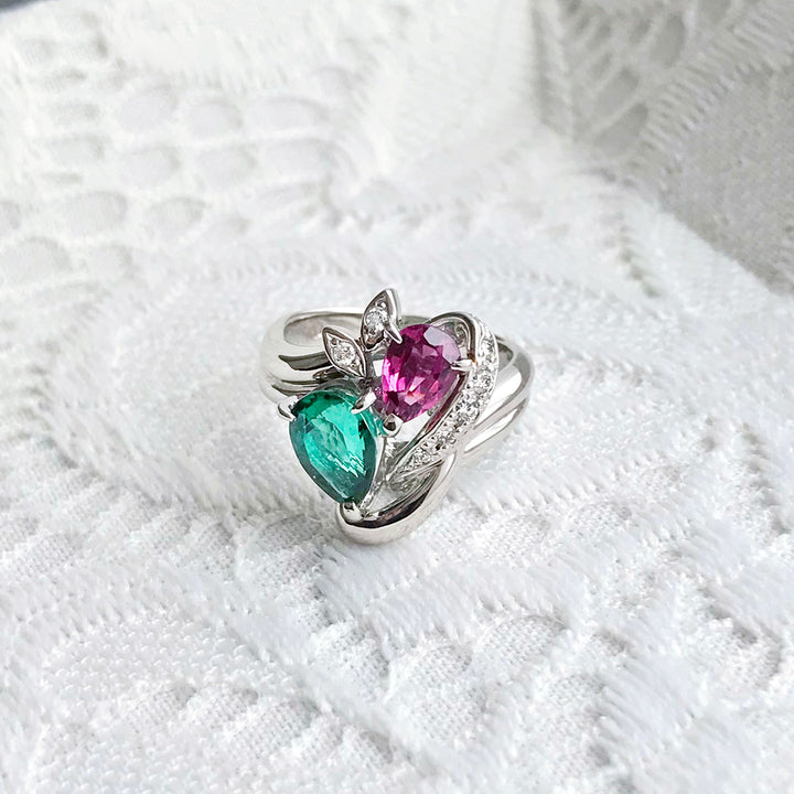Green & Pink Tourmaline Ring ｜ RX01147