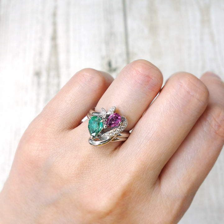 Green & Pink Tourmaline Ring ｜ RX01147