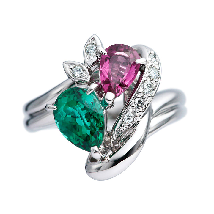Green & Pink Tourmaline Ring ｜ RX01147