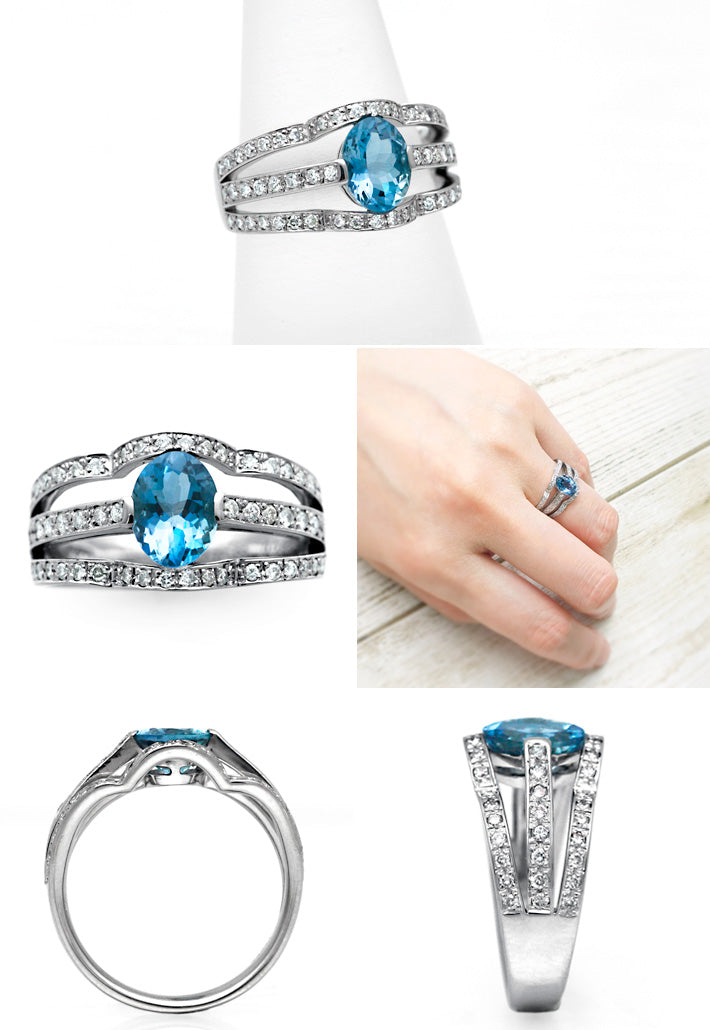 Aquamarine ring (ring) ｜ RX01258