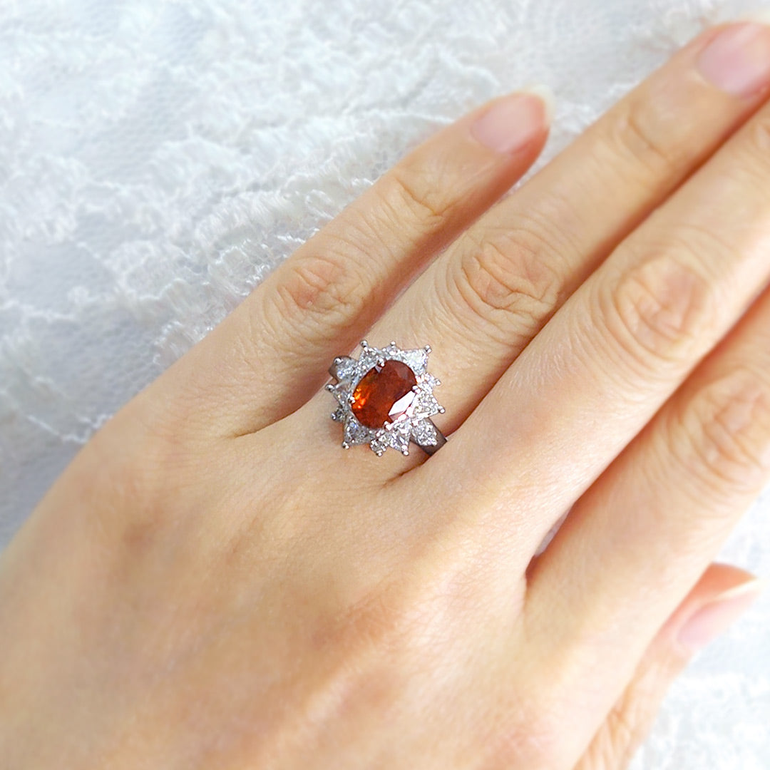 Orange sapphire ring (ring) ｜ TAK0111