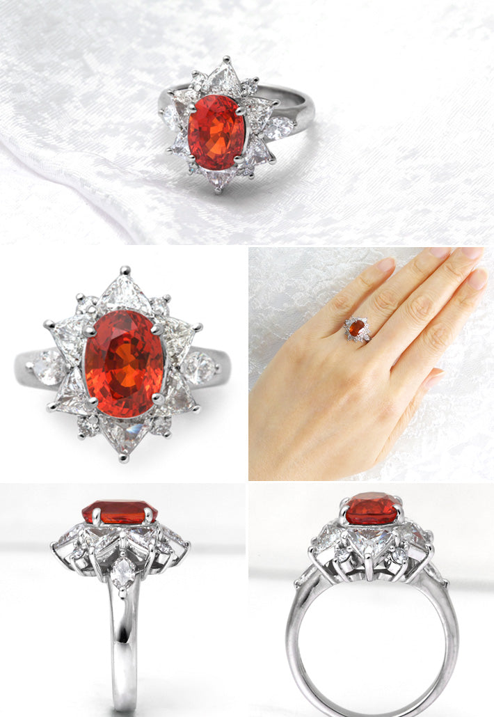 Orange sapphire ring (ring) ｜ TAK0111