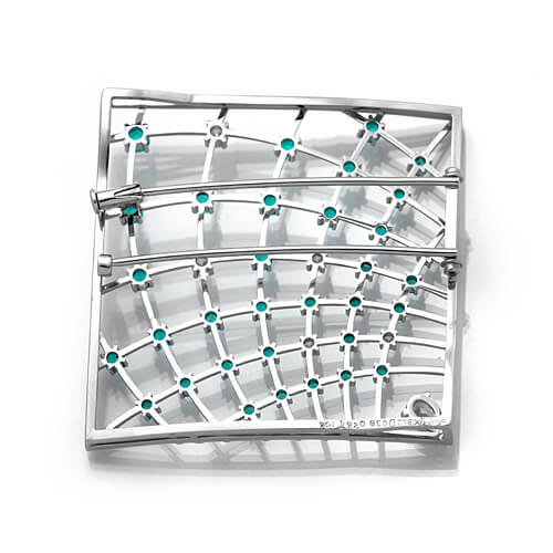 Paraiba tourmaline & diamond brooch (also for pendant top) | TAK0122