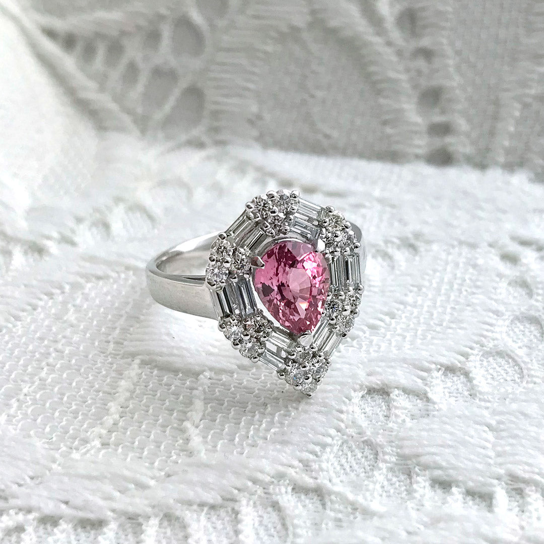 Padparadscha sapphire ring | TAK0189