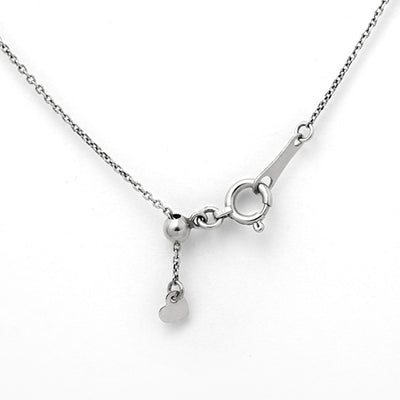 Platinum single prong engagement necklace | Venetian chain