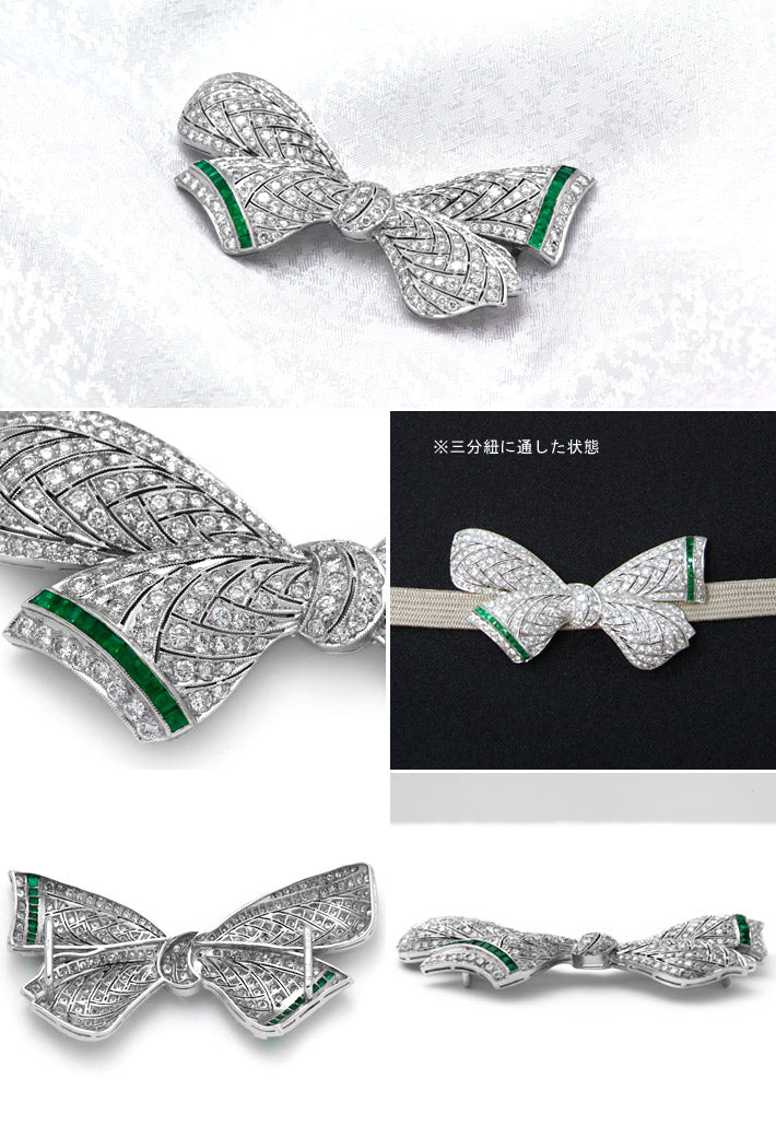 エメラルド＆ダイヤモンド 帯留め ｜ XX00108 – 大阪心斎橋 宝寿堂